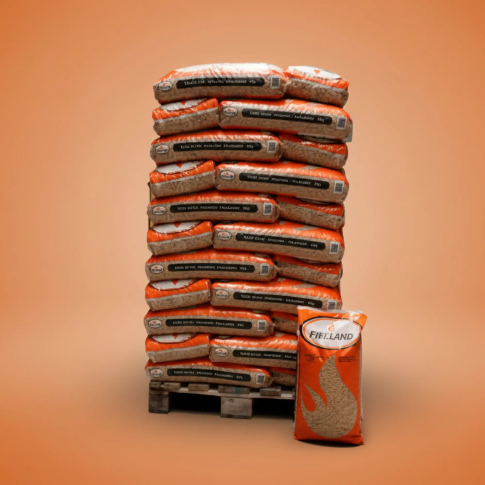 FireLand Pallet – 66 zakken Naaldhout Pellets (15 kg per zak, 990 kg)