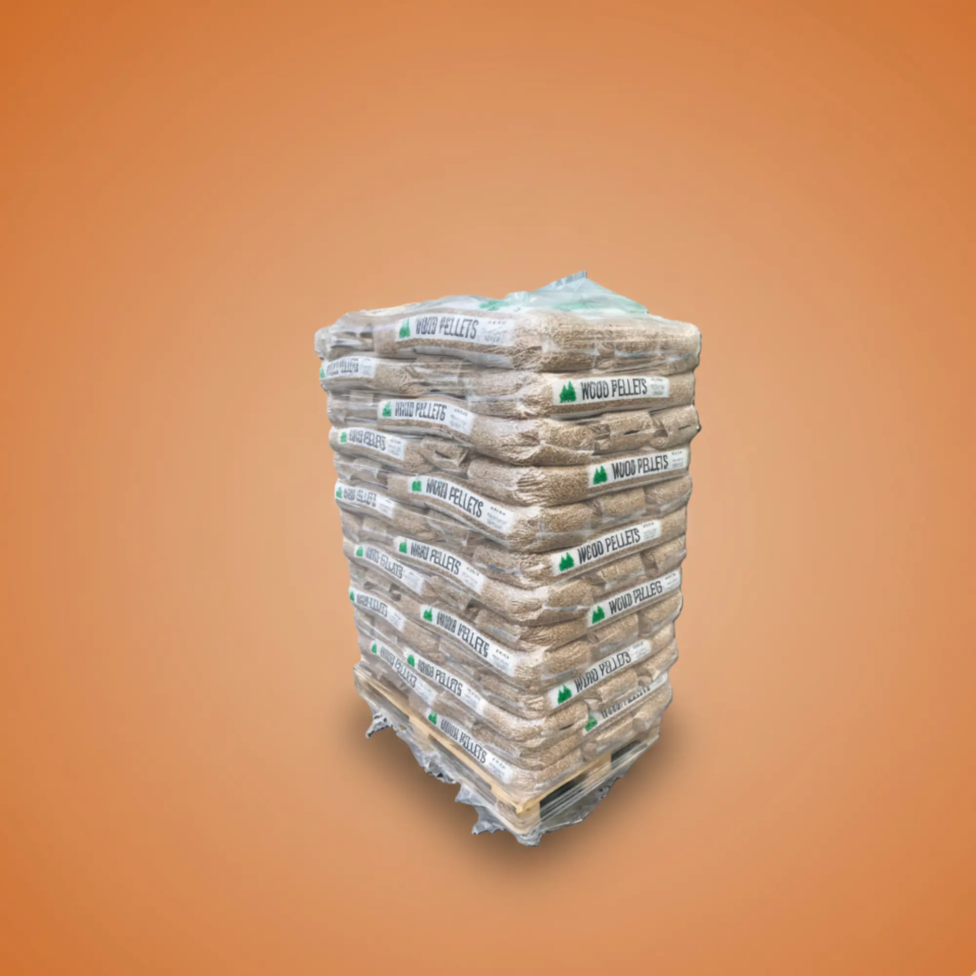 Pallet van 65 zakken naaldhout pellets – 15 kg per zak, 975 kg – DIN+